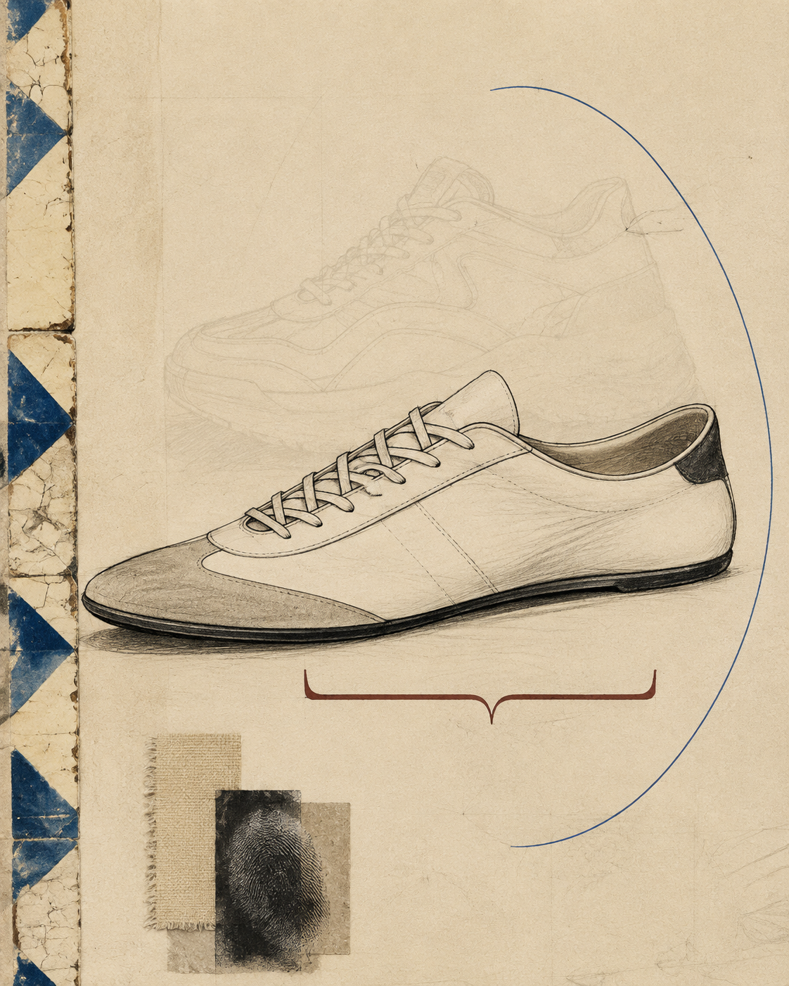 Abstract study of low-profile footwear